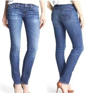 AG Adriano Goldschmied The Premiere Skinny Straight Medium distress Jean, 32 EUC